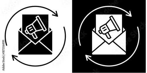 Email Automation  Icon Set White Glyph Style Collection
