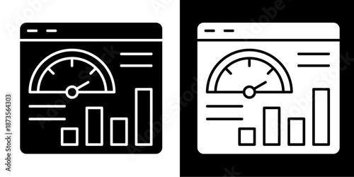 Performance Dashboard  Icon Set White Glyph Style Collection
