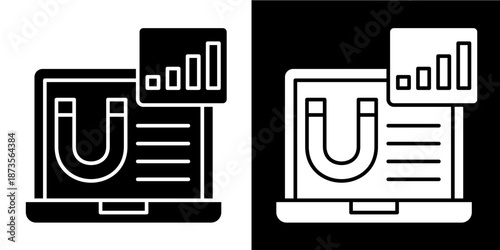 Inbound Marketing  Icon Set White Glyph Style Collection
