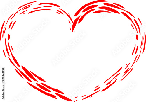 A red heart outline suitable for Valentine's Day, love themes, or emotional content in digital and print media.