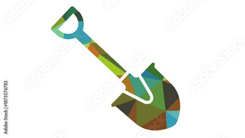 Geometric shovel illustration vector design for gardening construction projects
