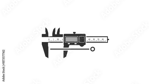 Precise digital caliper tool for accurate measurement against a white backdrop