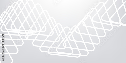Abstract 3d background with round triangle shapes smooth, Abstract white curving architectural design. Visual element for banner header poster or cover. 3d rendering illustration for graphic design