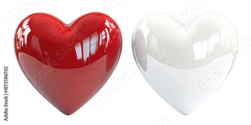 Elegant red and white heart shapes for valentine's day decoration