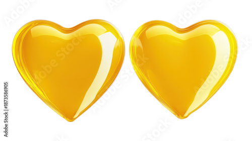 Golden hearts valentine love symbols, romantic passion design
