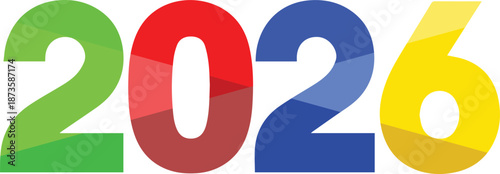 2026 digit modern geometric number design for event promotion