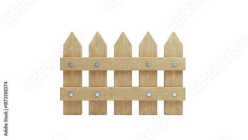 Wooden Picket Fence Section