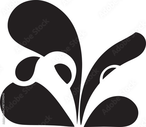 Simple black and white fleur de lis symbol design