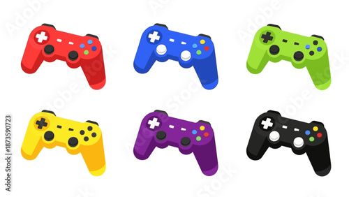 Colorful Game Controllers Collection - Gaming Fun