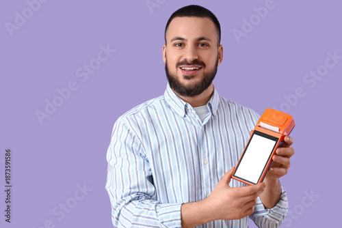 Young man with payment term...