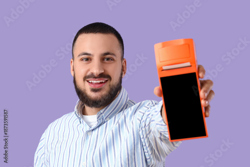 Young man with payment term...