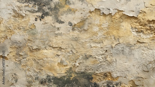 Textured Surface of Old Wall with Peeling Paint and Color Variations Creating a Rustic and Weathered Appearance Ideal for Backgrounds and Designs