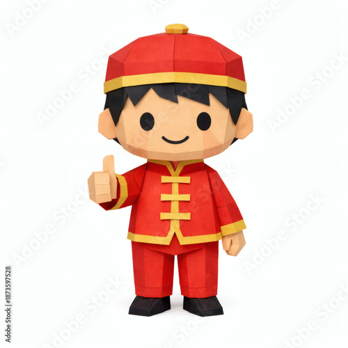Joyful papercraft character...