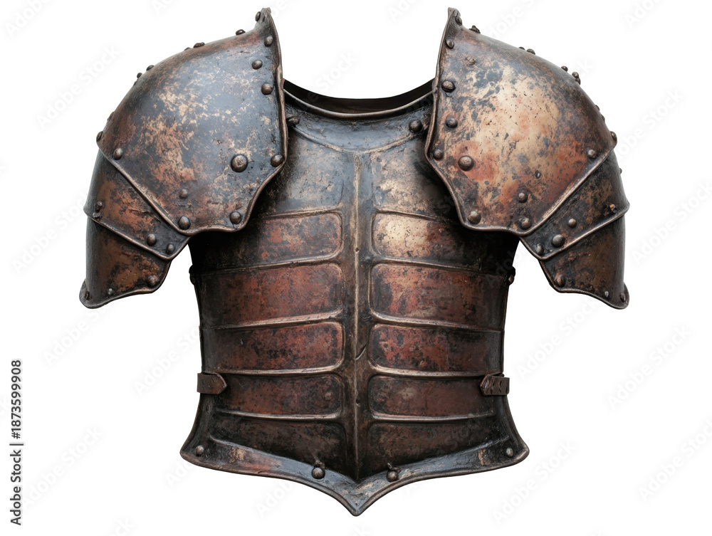 Naklejka premium Weathered Medieval Steel Armor Breastplate