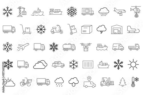 Transport, vehicle, and delivery elements - minimal