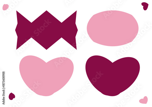 可愛いハートのピンクのフレームセット