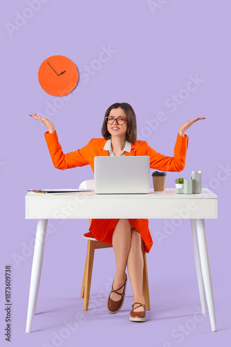 Stressed young businesswoma...