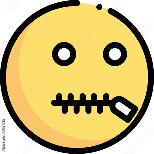 Zipper Mouth Emoji Icon