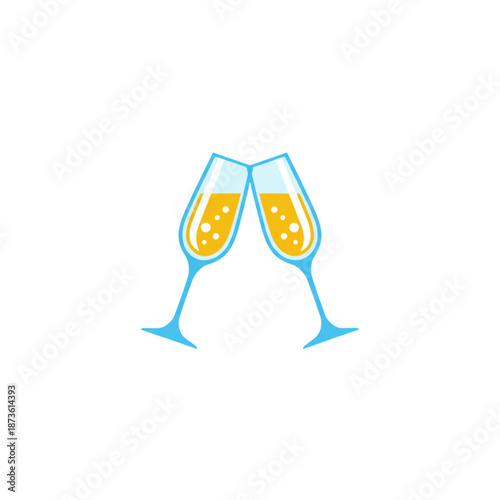Elegant Champagne Glasses Vector Illustration