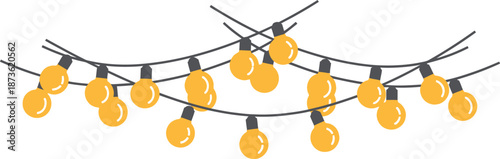 String of Yellow Light Bulbs.