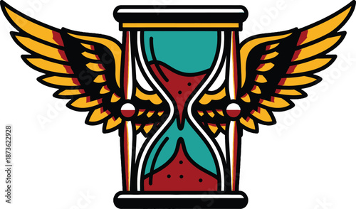 Winged Hourglass with Red Sand.