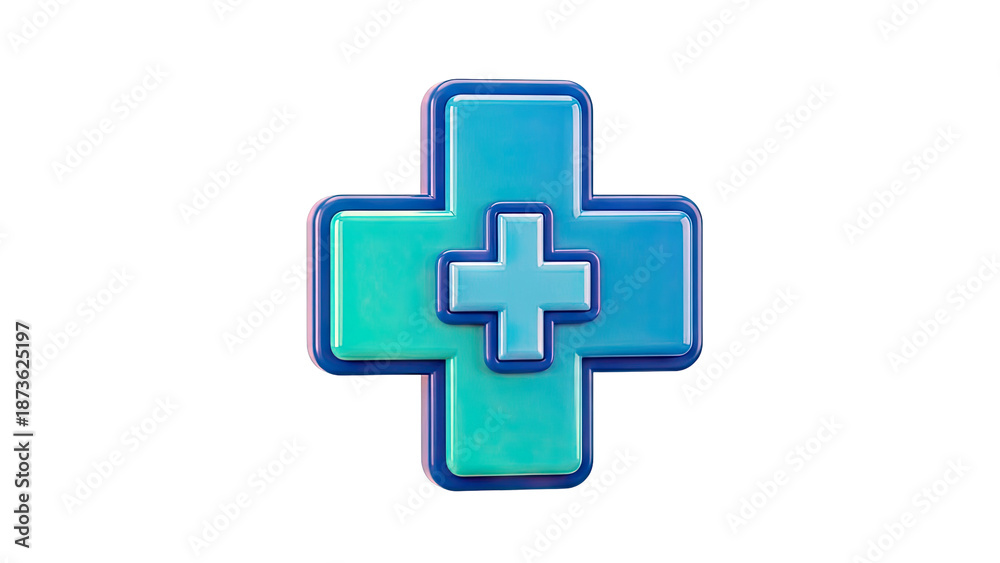 Fototapeta premium 3D Medical Cross Symbol