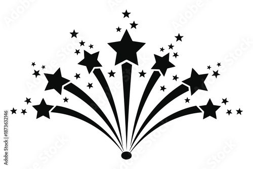 stars exploding in space with rays  abstract graphic design element