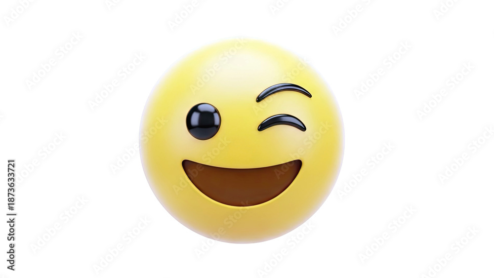 Fototapeta premium Winking Smiley Face Emoji