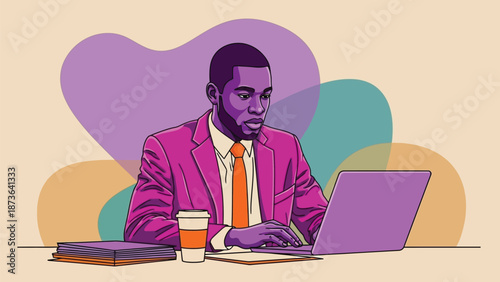 A focused professional engaging with modern technology, creating innovative solutions and driving