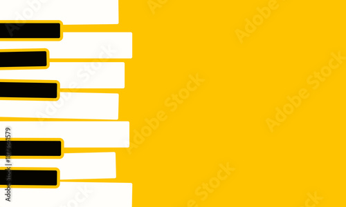piano keyboard blank frame, musical instrument banner, jazz festival poster template