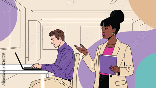 Dynamic professional team collaboration and insightful discussion in a modern office environment