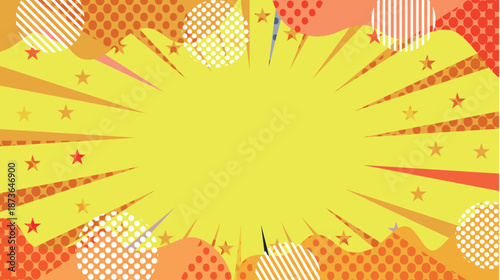 太陽　スクリーントーン　黄色　背景