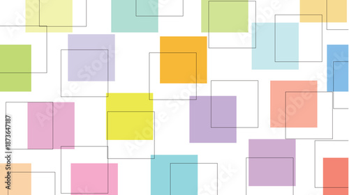 四角　カラフル　ポップ　フレーム　背景