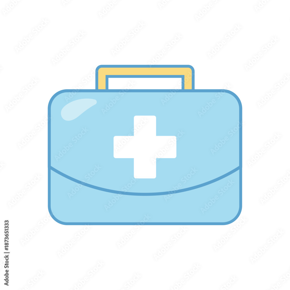 Obraz premium A medical bag or first aid kit with a cross symbol for emergency response