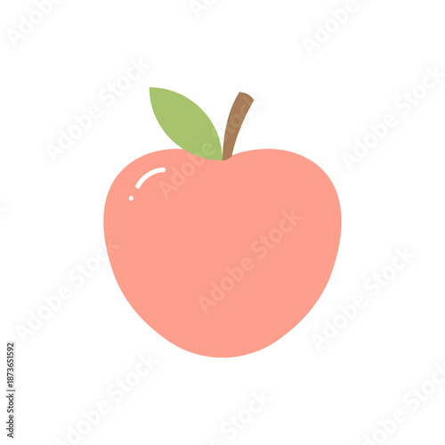 Pastel peach fruit is vibrant with a leaf and stem. Suitable for food blogs, packaging design, and healthy lifestyle graphics.