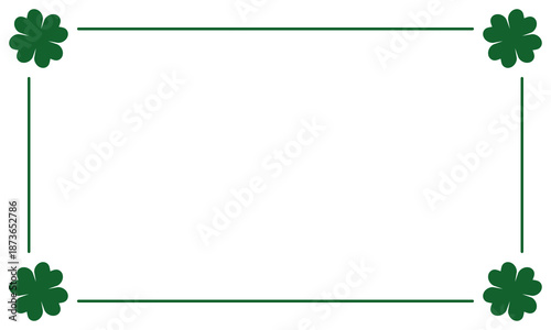 st. patrick's blank frame, banner border or holiday post card template, white background
