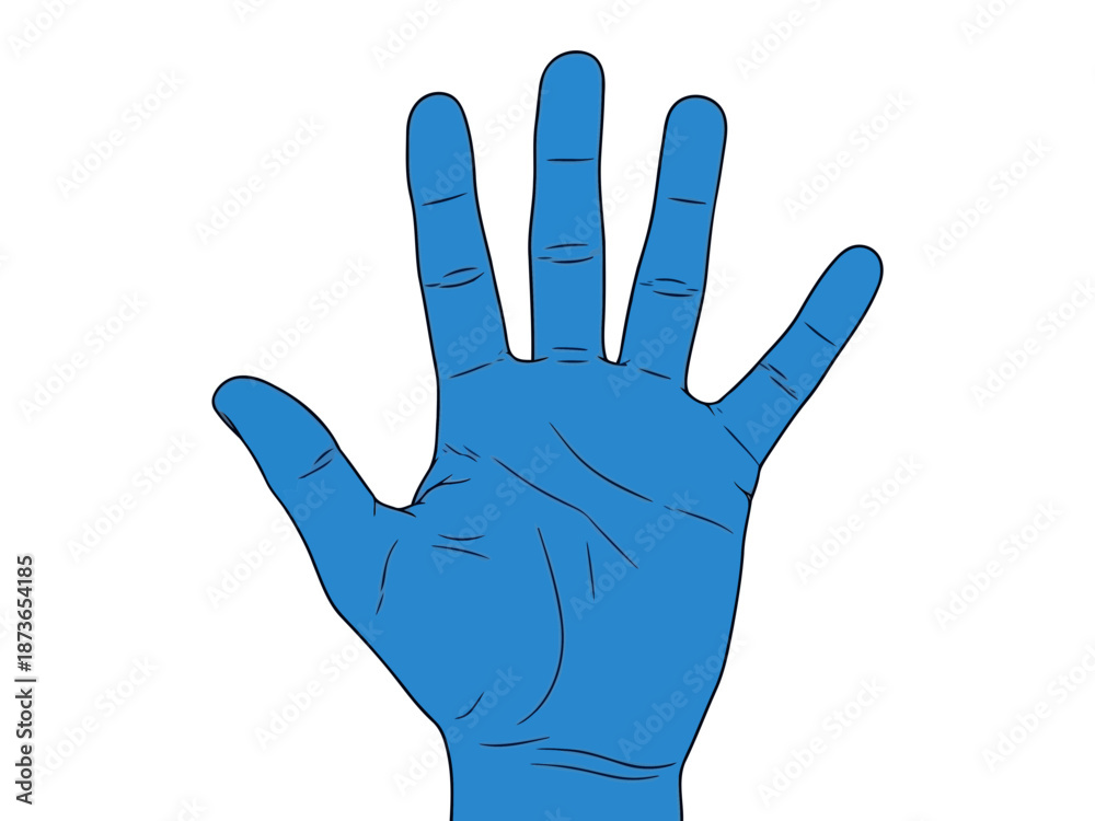 Obraz premium Blue disposable nitrile examination gloves for medical and laboratory use