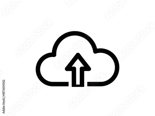 Cloud icon with upward arrow symbolizing data upload or backup process