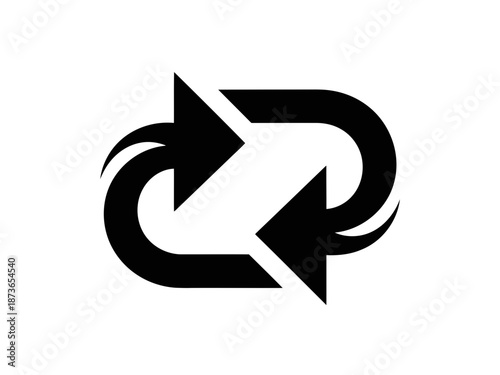 Set of three circular black arrow icons showing rotation or refresh direction