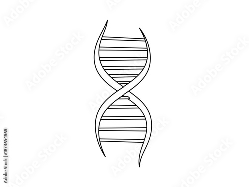 Illustration of a dna double helix structure showing genetic molecular composition
