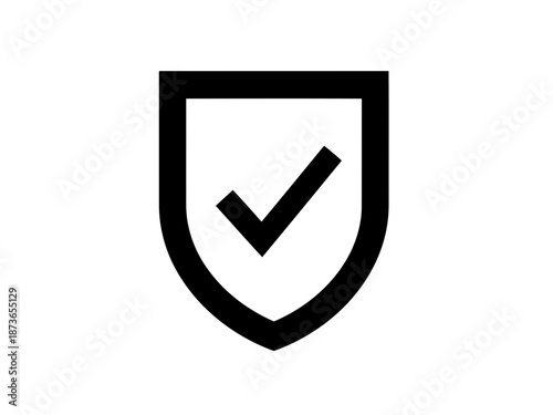 Checkmark shield icon symbolizing security, approval, and verification