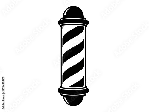 Classic black and white striped barber pole symbol for shops