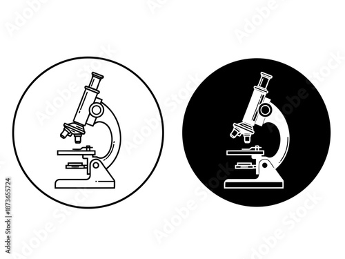 Vintage monocular microscope illustration for scientific and educational use