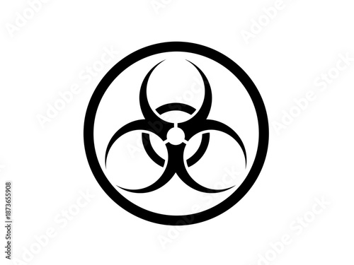 Black biohazard symbol warning sign indicating biological substances risk