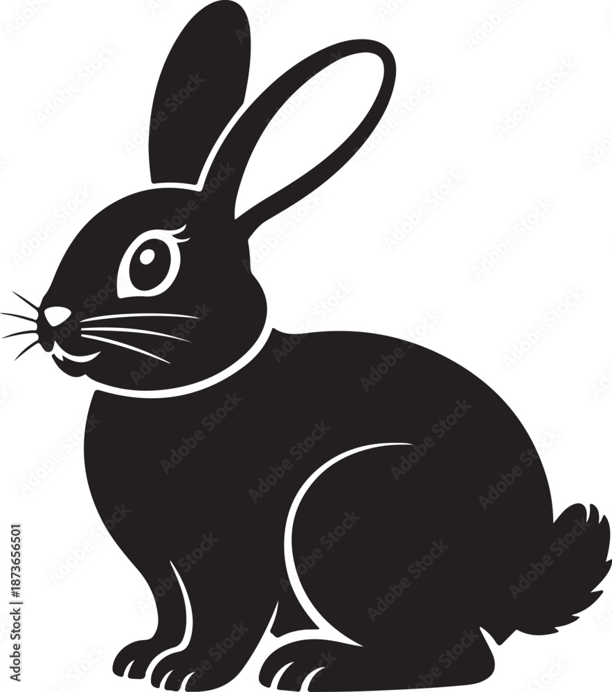 Obraz premium Sitting Rabbit Silhouette ,rabbit silhouette Vector