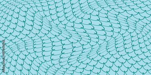 simple fish scale wave pattern art for banner poster background.
