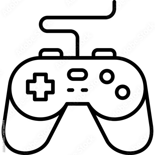 Cartoon Game Controller icon in Line Style
