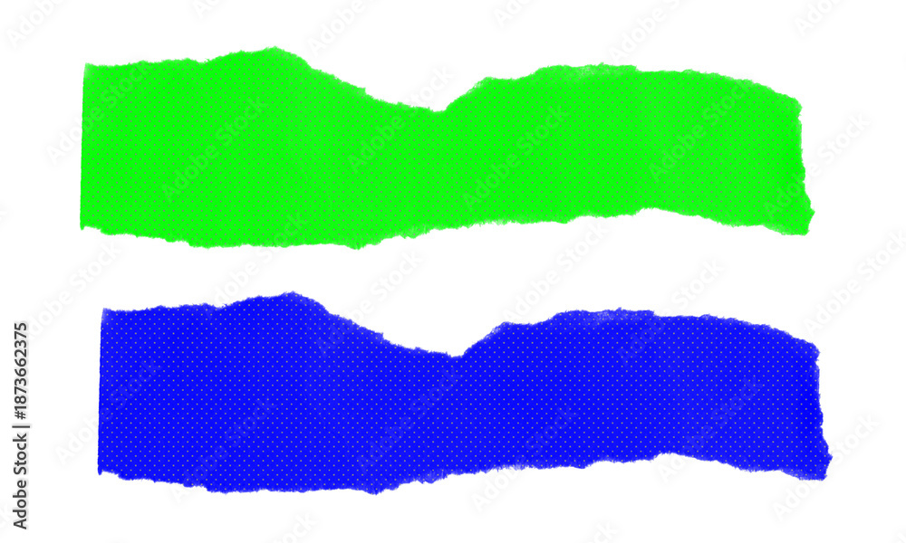 custom made wallpaper toronto digitalSet of two contrasting torn paper strips with halftone dots on transparent background, horizontal ripped paper textures for banners