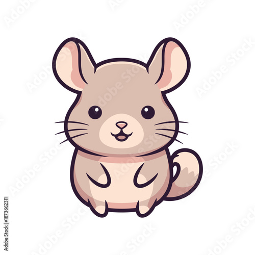 Adorable Cartoon Chinchilla Illustration