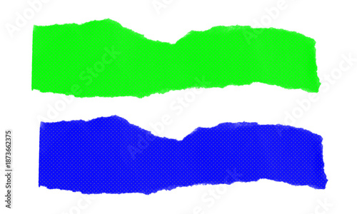 Wallpaper Mural Set of two contrasting torn paper strips with halftone dots on transparent background, horizontal ripped paper textures for banners Torontodigital.ca